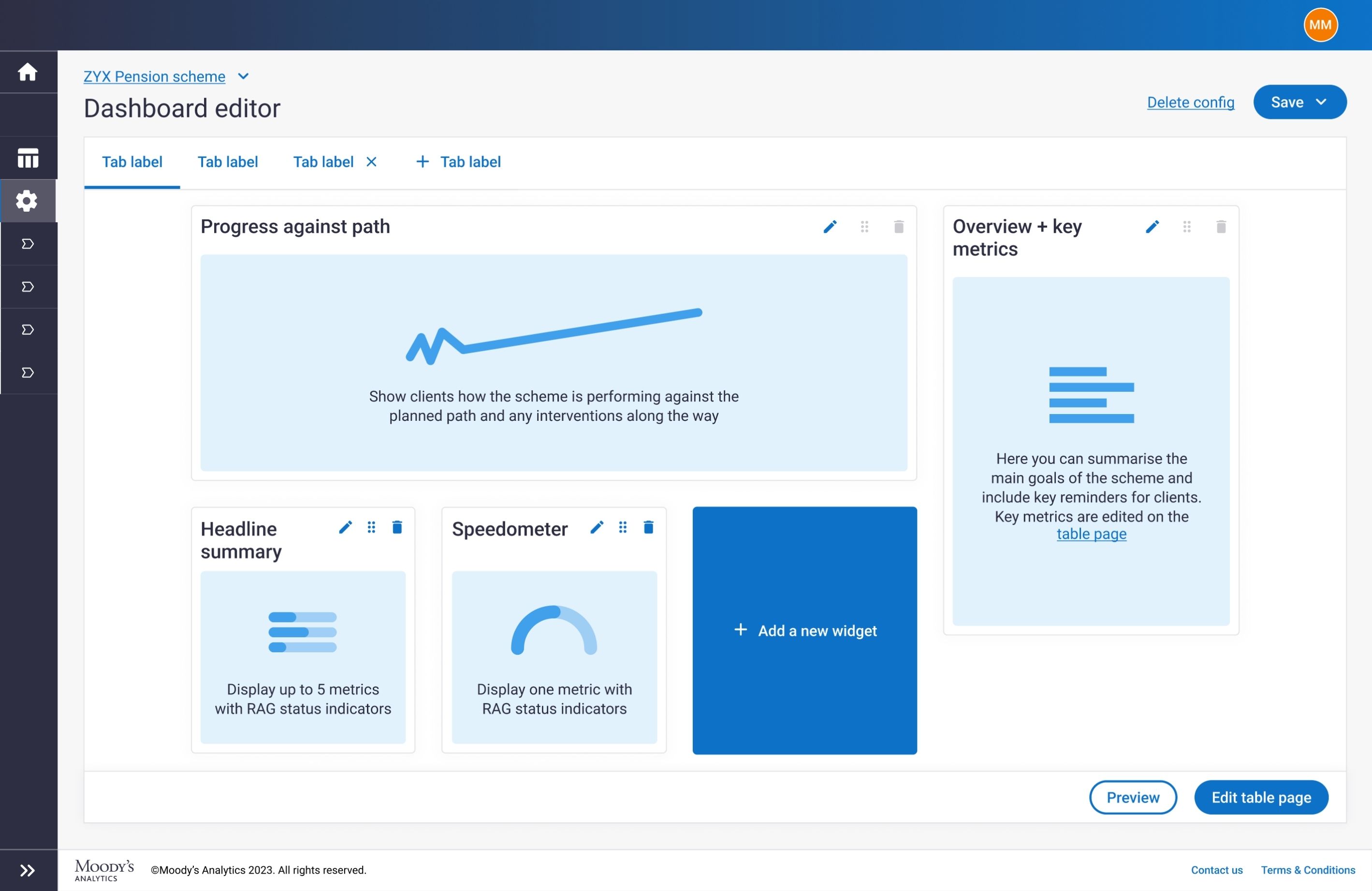 Configuration editor redesign home page with clear navigation